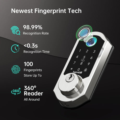 Hornbill Wifi Smart Lock - Satin Nickel