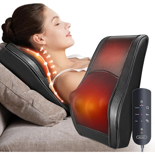 OMASSA Shiatsu Back & Neck Massager with Heat – 3D Deep-Kneading Massage Pillow