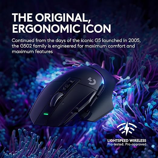 Logitech G502 X PLUS 25000 DPI Wireless Optical Gaming Mouse - Black