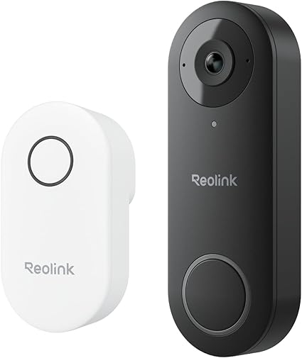 REOLINK Video Doorbell Camera WiFi, 2K Wired Doorbell Camera for Home Security, 2.4/5GHz WiFi, 180° Diagonal, Smart Detection, microSD Card/Cloud Storage, Indoor/Outdoor Surveillance (Chime Included)