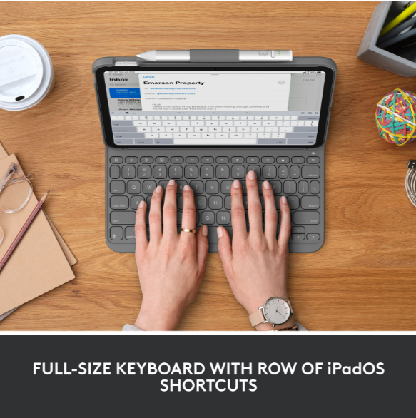 Open Box - Logitech Slim Folio Keyboard Case for iPad (10th gen & A16)