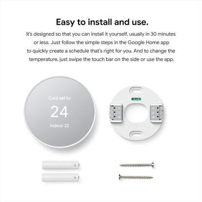 Google Nest Thermostat - Smart Thermostat for Home - Programmable WiFi Thermostat -Snow - Open Box