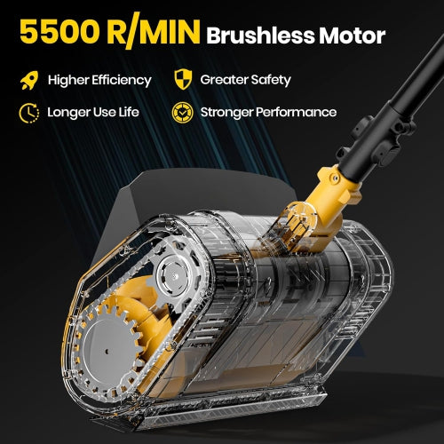 Cordless Snow Shovel, 12''Brushless Electric Snow Blower, 21V 4.0Ah Battery Powered Snow Blower with 46FT Throwing Distance