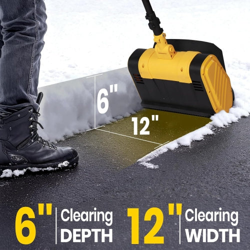 Cordless Snow Shovel, 12''Brushless Electric Snow Blower, 21V 4.0Ah Battery Powered Snow Blower with 46FT Throwing Distance