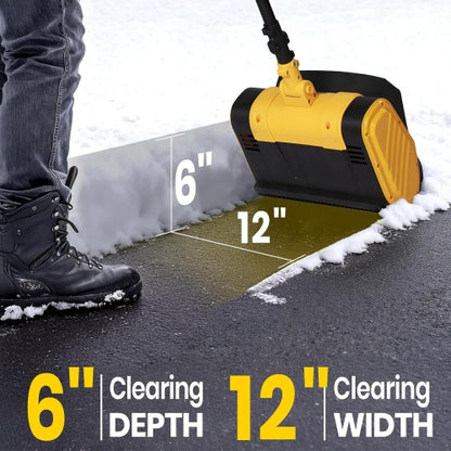 Cordless Snow Shovel, 12''Brushless Electric Snow Blower, 21V 4.0Ah Battery Powered Snow Blower with 46FT Throwing Distance