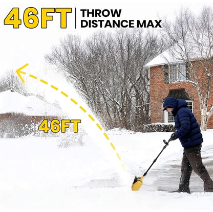 Cordless Snow Shovel, 12''Brushless Electric Snow Blower, 21V 4.0Ah Battery Powered Snow Blower with 46FT Throwing Distance