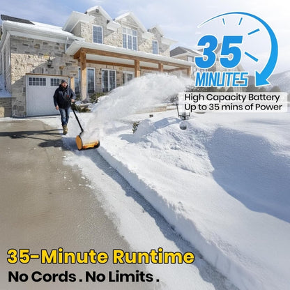 Cordless Snow Shovel, 12''Brushless Electric Snow Blower, 21V 4.0Ah Battery Powered Snow Blower with 46FT Throwing Distance