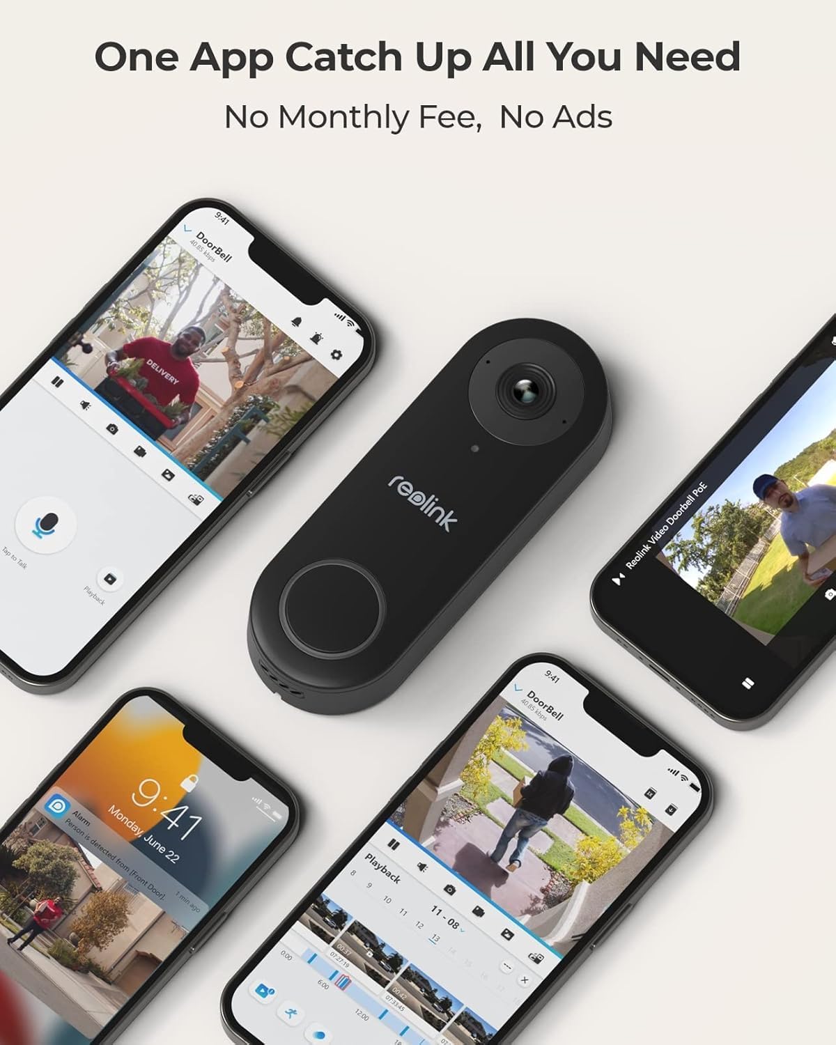 REOLINK Video Doorbell Camera WiFi, 2K Wired Doorbell Camera for Home Security, 2.4/5GHz WiFi, 180° Diagonal, Smart Detection, microSD Card/Cloud Storage, Indoor/Outdoor Surveillance (Chime Included)