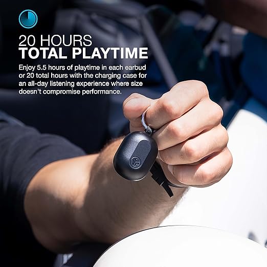 JLab JBuds Mini True Wireless Bluetooth Earbuds + Charging Case - Charcoal Black