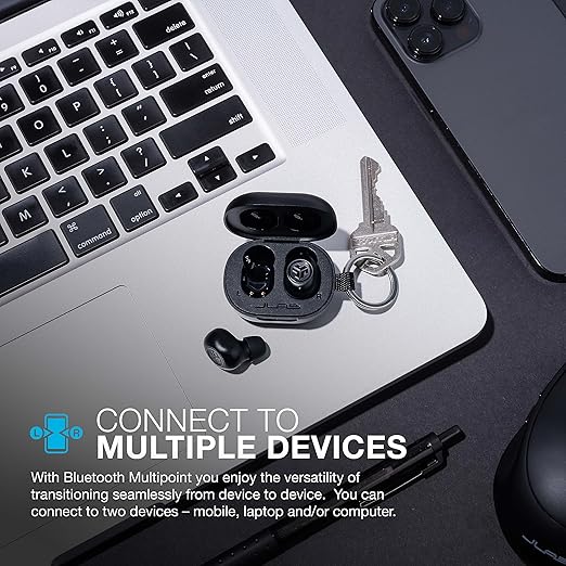 JLab JBuds Mini True Wireless Bluetooth Earbuds + Charging Case - Charcoal Black