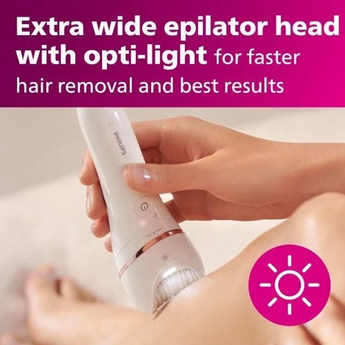 Philips Series 8000 Rechargeable Electric Epilator - White (BRE700/04)